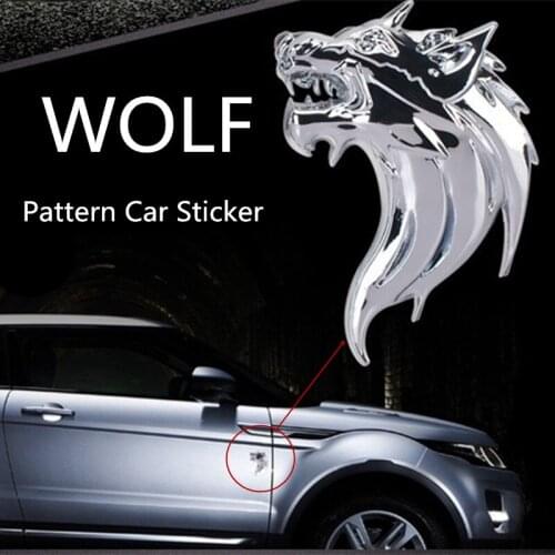3D Stickers Badge Logo Reflective Car Auto Decoration Badge Motorcycle Wolf Head Emblem Metal Windshield Personalise