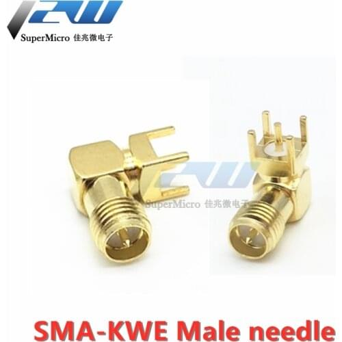 5pcs/lot SMA-KWE outer screw inner needle male SMA RF seat bent foot RF antenna base