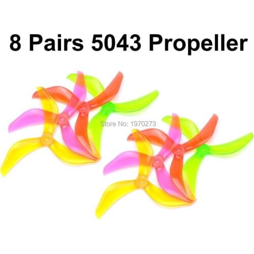8 Pairs 5043 Tri-Blade Prop 3 blades Butter Cutter Propeller FPV Racing Quadcopter QAV-X 214mm