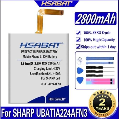 HSABAT UBATIA224AFN3 2800mAh Battery for SHARP AQUOS PHONE ES WX04SH Batteries