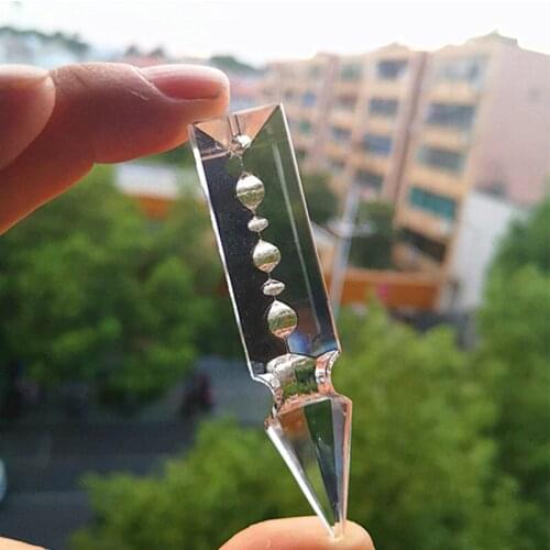 Free Rings) 20pcs/lot 100mm K9 Crystal Clear Rocket Head With Engraving Chandelier Parts Glass DIY Suncatchers Curtain Pendants