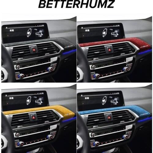 BETTERHUMZ Instrument Panel Cover Frame Trim ALCANTARA Wrap Car Sticker And Decals For BMW G01 G02 X3 X4 2018-2021 Accessories
