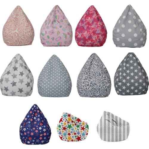 Bean Bag Cover Without Filler Cute Printed Lounger Sack Cozy Lazy Chair Beanbag Slipcover for Adults and Children Sofa Cover