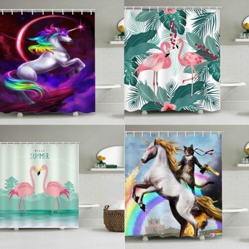 Color cartoon horse cat animal curtains dragonfly shower curtain girly bathroom set shower curtains sea turtle decor Bath mat