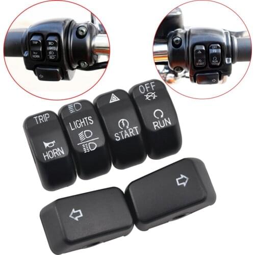 Motorcycle Handlebar Control Parts Black Chrome Switch Caps Button Cover For Harley Sportster XL Dyna Softail Models
