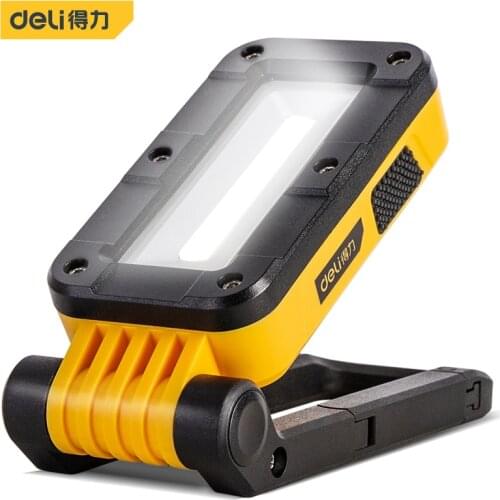 Deli Dual-Illumination Work Light LED Portable Spotlight Super Bright LED Work Light Rechargeable For Outdoor Camping Lampe