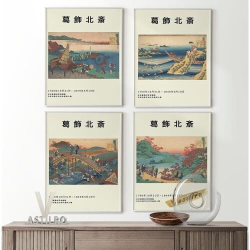 Katsushika Hokusai Exhibition Poster Tea Plantation Katakura Japanese Art Prints Bedroom Living Room Wall Decor Canvas Painting