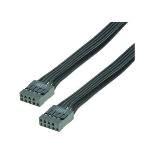 USB 2.0 9Pin Dupont Adapter Data Extension Cable Female to Female/Male to Male Black 50cm 24AWG