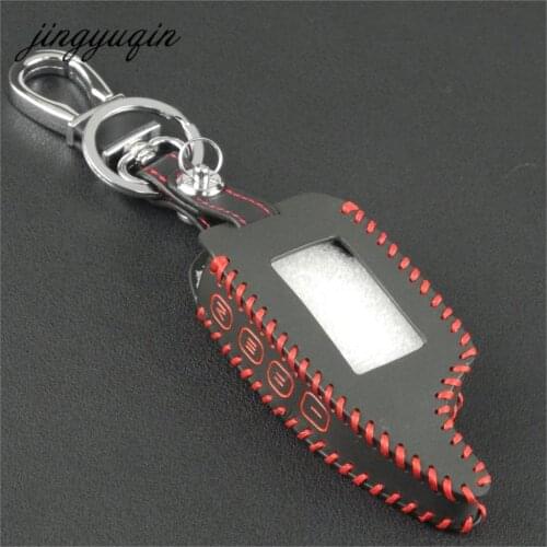 Jingyuqin M5 Two Way Car Alarm Leather Case Only fit For Scher-Khan Magicar 5 6 Scher khan Keychain LCD Remote Key Cover