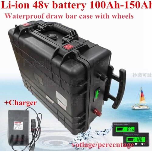 48v Lithium ion battery 48v 100ah 120Ah 130ah 150Ah Battery for electric vehicles trolley Forklift power motor + 10A charger