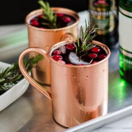 420/500ml Moscow Mule Copper Mug Stainless Steel Mug Durable Solid Mule Cocktail Cup for Restaurant Bar Drinkware Party Kitchen