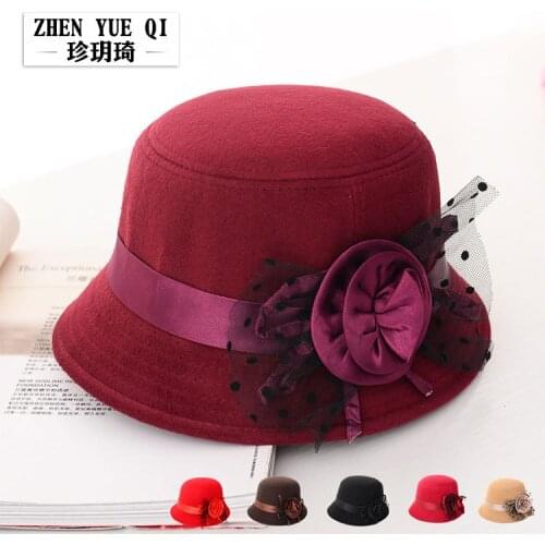 2016 New Spring and Autumn hat retro lady Princess large brimmed hat Fedoras