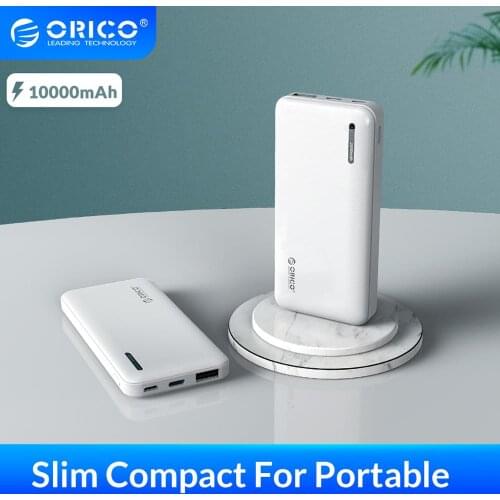 ORICO Slim Compact Power Bank for iphone Portable External Battery for Xiaomi Thin Type C Powerbank Battery Charging