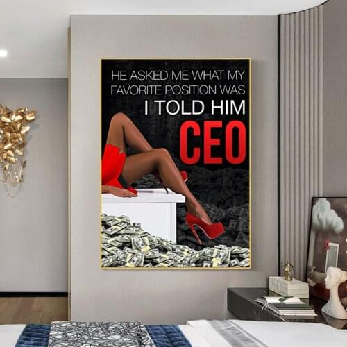 CEO Motivational Quote Art Canvas Posters and Prints Money Inspirational Canvas Painting Wall Art Picture for Office Home Decor