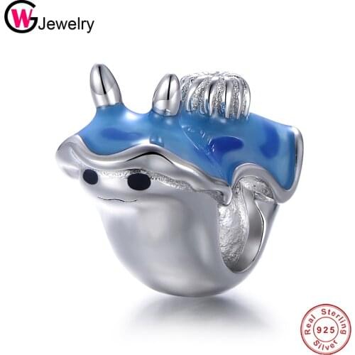 GW Authentic 925 Sterling Silver Snail Animal Charm For Original Silver DIY Bracelet or Bangle Jewelry Make Beads