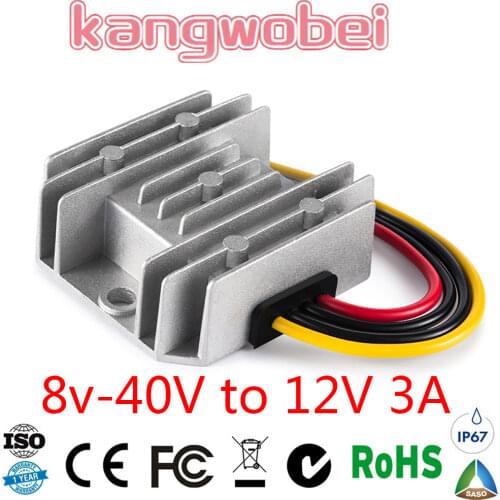 8-40V to 12V 3A DC DC Converter Reducer Regulator Voltage Stabilizer Step-up Down type 36w Daygreen CE RoHS 8-40V TO 12V 3AMP