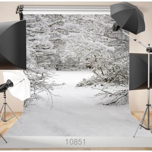 Snowy Scenic Forest Photographic Background For Wedding Children Baby Shower New Born Vinyl Cloth Backdrop Photo Studio Shoot