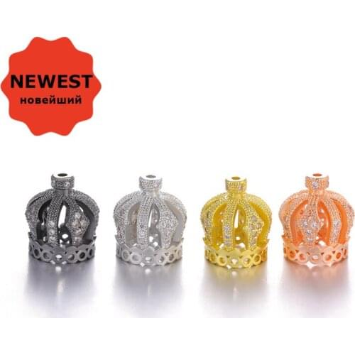 Supplies For Jewelry Wholesale 4 Pcs Crown Beads New Luxury Design 13mm Tassel Caps Fit Making Tassel Earrings Long Necklaces