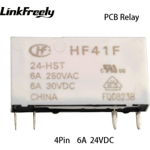 HF41F 24-HST Micro PCB Mount Power Relay 24V 6A 4 Pin HF41 -024 -ZS Voltage Relay Module