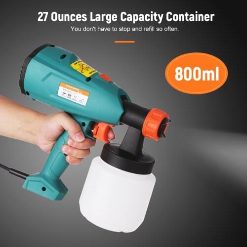 Power Paint Sprayer 550W High Power HVLP Spray Paint Machine 800ml Container for House Painting DIY Cabinets Decks Furniture
