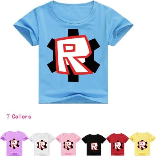 Special price Cartoon avatar print ROBLOXNOG Kids Summer Clothes Enfant Girls Shirts Childrens T-Shirts Boys Short Sleeve Tops