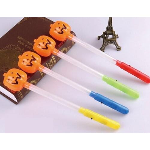 Led party glow sticks Halloween Toy with LED Light Pumpkin Ghost Plastic led Stick Halloween Costume Glow Party Supplies Decor