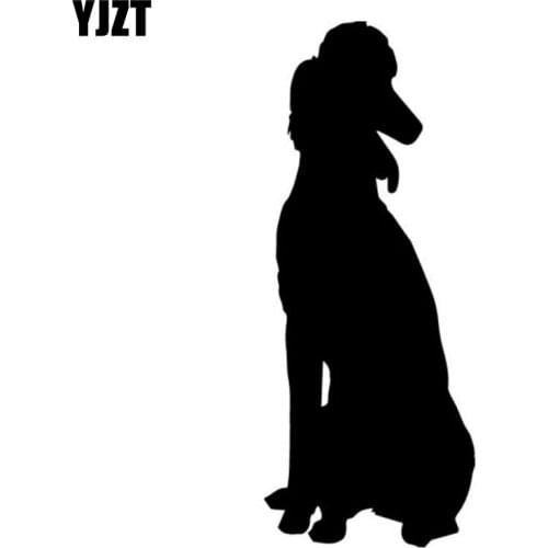 YJZT 5.7CM*14CM Sitting Poodle Sticker Dogs Pets Vinyl Car Decal Decor Black/Silver C10-00275