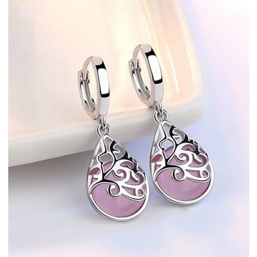 100% 925 Sterling Silver Moonlight Opal Tears Totem Drop Earrings Gift For Women Jewelry Wholesale Drop Shipping No Fade