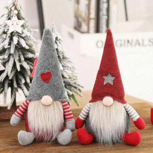 Zollor Christmas Faceless Gnome Santa Doll Pendant Christmas Tree Hanging Ornament Doll Decor For Home Ornaments Gifts Party