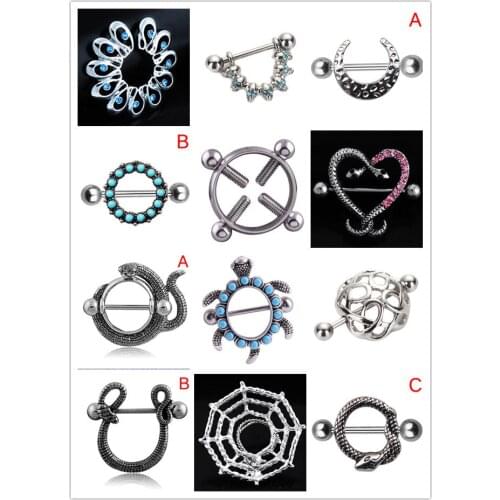 1Pc Vintage Nipple Piercing Boho Bar Body Jewelry Rings 316L Surgical Steel Nombril Bar Nipple Barbell Piercing