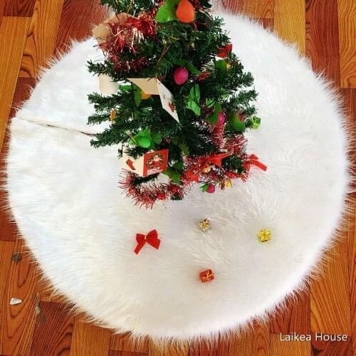 Plush Non-woven Fabric Christmas Tree Skirt Xmas Pure White Tree Skirt 78CM Christmas Tree New Year Home Decorations 1PCS