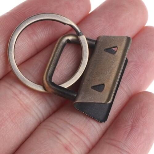 10Pcs Key Fob Hardware 25mm keychain Split Ring For Wrist Wristlets Cotton Tail Clip 97QD