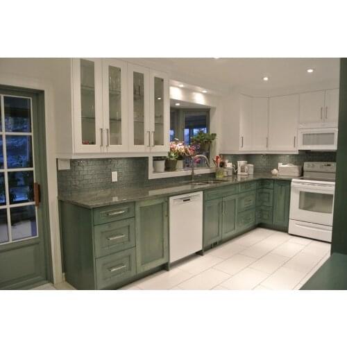 2019 discount solid wood kitchen cabinets customized made traditional wood cabinets with island cabinet S1606165