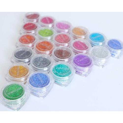 21pcs/Set Holographic Nail Art Glitter Sparkly Chrome Pigment Nail Powder Dust Nail Art Decorations Gel Polish Manicure Tools