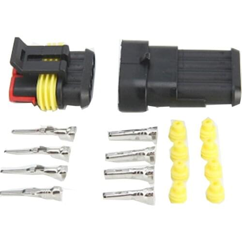 4P Pin Way AMP Female Male Super Seal Waterproof Electrical Wire Connector Plug For Car Auto