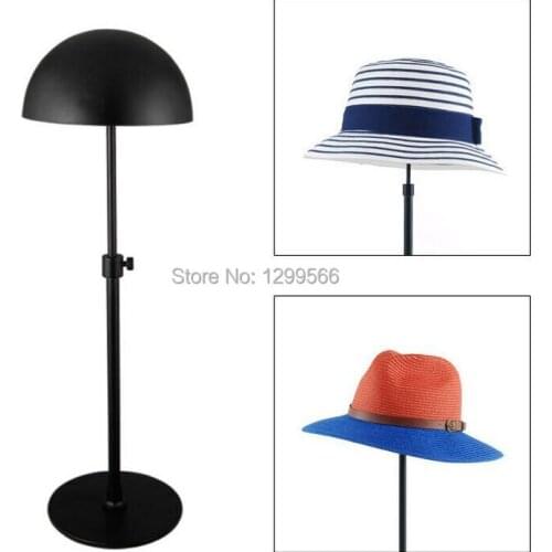 6pcs High grade adjustable black Metal hat display holder cap/wig exhibition rack hat display stand rack J-04 free shipping