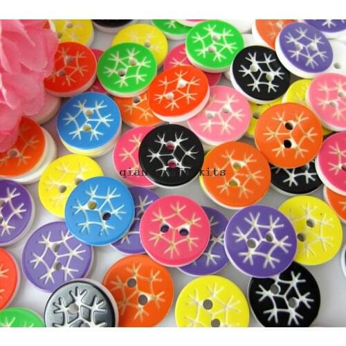 600pcs mix color Snowflake Sew Through resin Button,snowflake Two Holes Buttons,children Button, 13mm Flatback Cabs beads