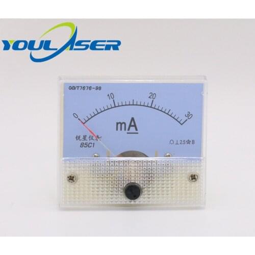 DC 0-50mA Analog Ammeter Current Panel Ampere Meter Tester HUA 85C1 for CO2 Laser Engraving Cutting Machine