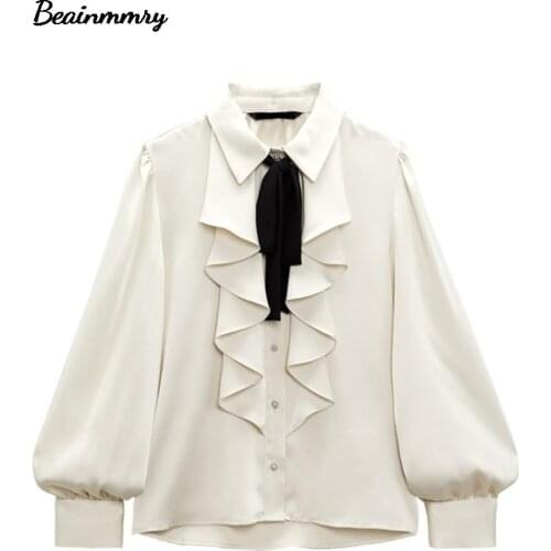 Женские атласные рубашки Beainmmry China At AliExpress