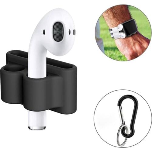 Stand case For Apple watch series 3 2 1 airpods holder silicone clip anti lost hook iwatch4 band protection earphone acessory