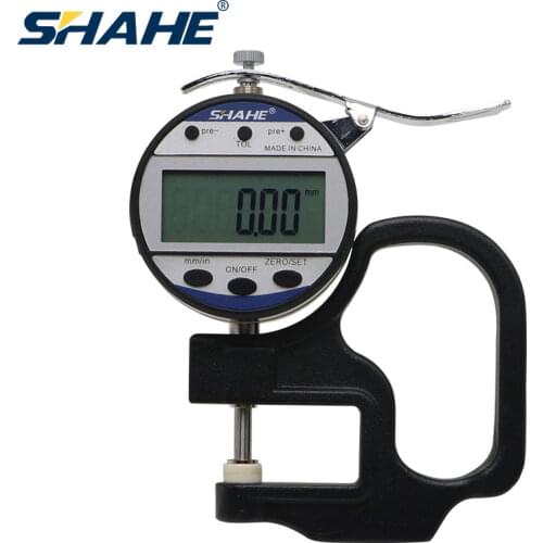 SHAHE 0.01mm 10mm digital thickness gauge Ceramic measuring head Paper Leather Film Thickness Gauge Meter