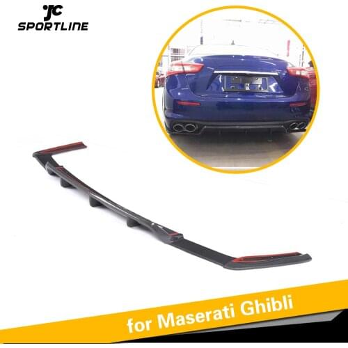 Carbon Fiber Rear Bumper Diffuser Lip Spoiler For Maserati Ghibli Base Sedan 4-Door 2018 2019 Rear Bumper Lip Spoiler Diffuser