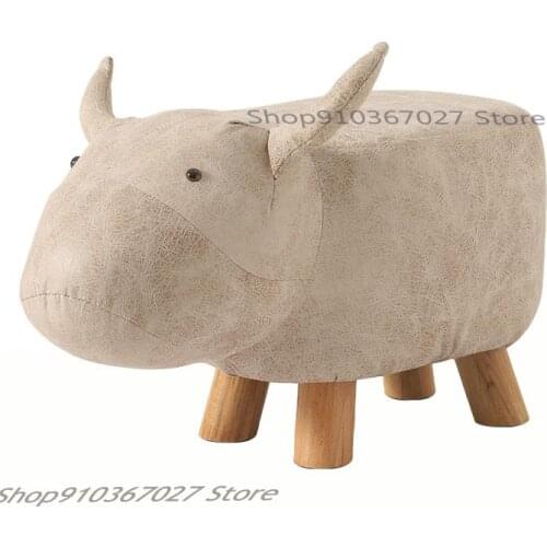 Animal Small Stool Children Cartoon Bench Elephant Stool Cute Creative Home Sofa Stool Solid Wood Chair