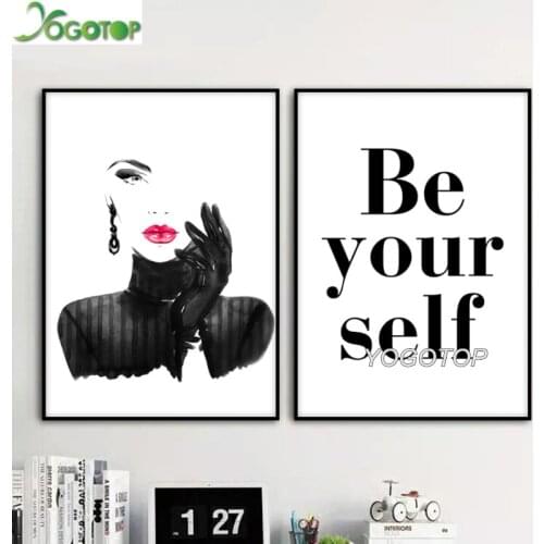 Fashion Girl Inspirational diamond painting full dispaly Cross Stitch 5d Diamond Mosaic kit diy Diamond Embroidery 2 pcs ML867