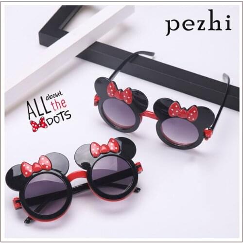 Cartoon sunglasses flip cute sports outdoor girl Red bow travel children sun visor glasses