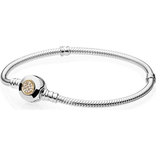 New Fashion Charm Hot Selling Round Diamond Pandora Snake Bone Chain Ladies Temperament Bracelet