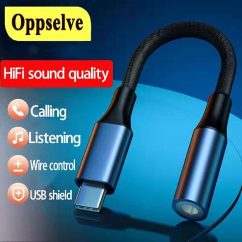 Oppselve USB Type C to 3.5mm Adapter Cable Headphone Earphone Type-C Convertor Cabel for Xiaomi Huawei OPPO OnePlus