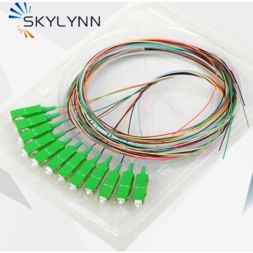 10Bag 12 Colors SC/APC Singlemode SM G652D/G657A1/G657A2 0.9mm 1.5M Optical Fiber Pigtail LSZH Jacket