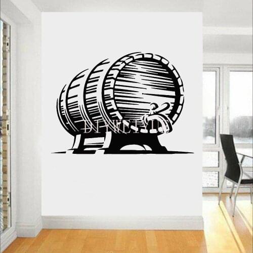 Beer Barrel Decor Wall Sticker Pub Bar Vinyl Wall Decals for Wine Cellar Decoration Removeable Home Kitchen Wall Tattoo Y207