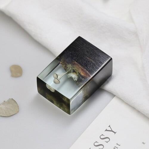 Custom Resin Stamp Classical Micro Landscape Flower Chinese Name Wood Seals Birthday Gifts Personalized Motto Painting Signature
